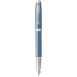 PARKER IM Premium Fountain Pen - Blue Grey Gold Trim-NS2143654