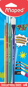 MAPED Synthetic Paint Brushes 4's - Round #4/10 + #14Flat-867810