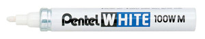 Pentel X100W-M White Marker 3.9mm Nib Size Pentel X100W-M White Marker 3.9mm Nib Size