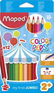 MAPED Colour Pencils Star Triangular Jumbo 12's-834010 MAPED Colour Pencils Star Triangular Jumbo 12's-834010