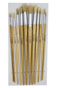 Treeline Long Handle Paint Brush Round Set (Size 1-12)