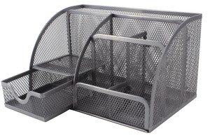 SDS Mesh Clip, Pen And Memo Holder With Drawer Silver - M810S SDS Mesh Clip, Pen And Memo Holder With Drawer Silver - M810S