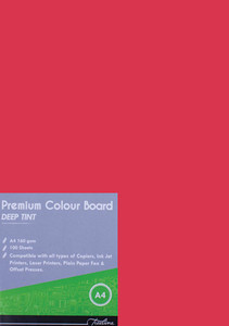 Treeline A4 160gsm Red Deep Tint Boards (Pkt-100) Treeline A4 160gsm Red Deep Tint Boards (Pkt-100)