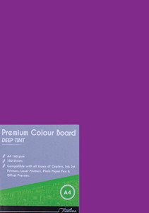 Treeline A4 160gsm Purple Deep Tint Boards (Pkt-100) Treeline A4 160gsm Purple Deep Tint Boards (Pkt-100)