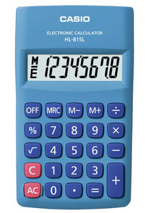 Casio HL 815 8 Digit Pocket Calculator Blue Casio HL 815 8 Digit Pocket Calculator Blue