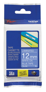 Brother White on Blue TZ535 -12mm