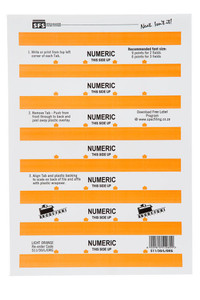 SFS 30mm NumericAdhesive Tab -Light Orange (5 Sheets per Pack) (30mmx10mm)