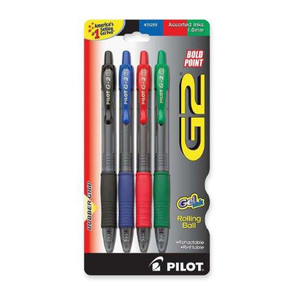 Pilot BL-G2-7 -BA-W4 Gel Pen Basic Colours Wallet-4