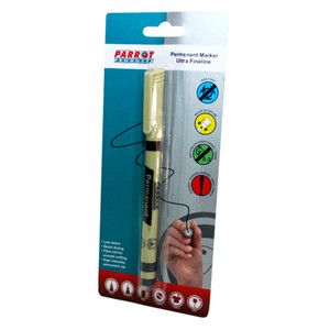 Parrot Permanent Marker Ultra Fine Line Black (Carded) - PP0201B
