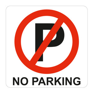 No Parking Symbolic Sign - Printed on White ACP (150 x 150mm) - SN4110 No Parking Symbolic Sign - Printed on White ACP (150 x 150mm) - SN4110