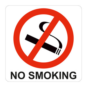 No Smoking Symbolic Sign - Printed on White ACP (150 x 150mm) - SN4111 No Smoking Symbolic Sign - Printed on White ACP (150 x 150mm) - SN4111