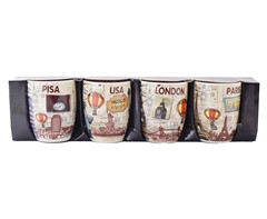 Java Jetsetter 4-Piece Mug Set - GSR - P2647-4Set
