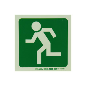 Photoluminescent 190MM Safety Sign - E28-Running Man Facing Left - SNP19E28 Photoluminescent 190MM Safety Sign - E28-Running Man Facing Left - SNP19E28