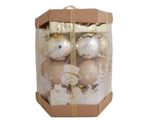 Gold Christmas Baubles & Gift Box Set - GSR - P2695