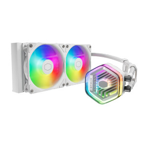 Cooler Master MasterLiquid 240 ATMOS White, Liquid cooling kit, 12 cm, 690 RPM, 2500 RPM, 70.7 cfm, 120 m³/h