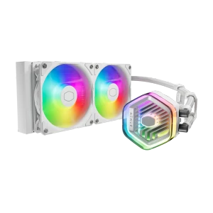 Cooler Master MasterLiquid 240 ATMOS White, Liquid cooling kit, 12 cm, 690 RPM, 2500 RPM, 70.7 cfm, 120 m³/h