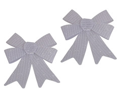 Christmas Silver Glitter Bow Set - GSR - P2697