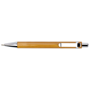 Bamboo Ballpoint Pen with Metal Trims