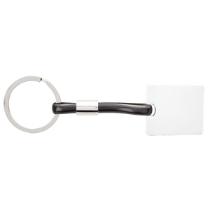 Shiny Nickel Keychain with Translucent Strap