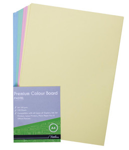 Treeline A4 160gsm ASST Pastel Board Treeline A4 160gsm ASST Pastel Board