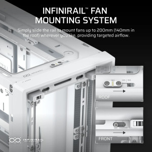 Corsair FRAME 4000D, Midi Tower, PC, White, ATX, EATX, micro ATX, Mini-ITX, Plastic, Steel, Tempered glass, Gaming