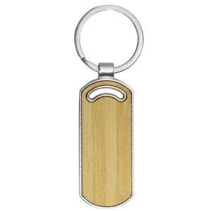 Ugo Oval Metal Bamboo Keyring - KR25212