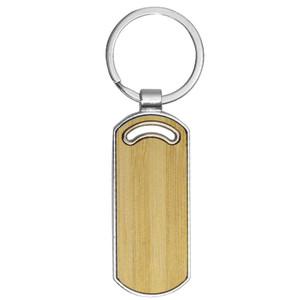Ugo Oval Metal Bamboo Keyring - KR25212