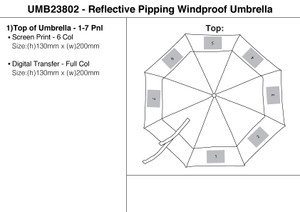 Reflective Piping Windproof Umbrella - UMB23802 Reflective Piping Windproof Umbrella - UMB23802