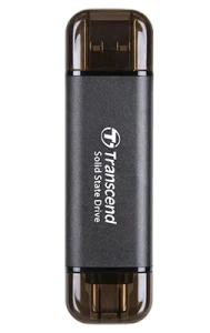 Transcend ESD310C, 256 GB, USB Type-A to USB Type-C, USB 3.2 Gen 2x2, 1050 MB/s, Black