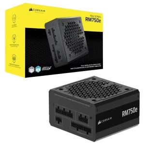 Corsair RM Series™ RM750e — 750 Watt 80 PLUS Gold Fully Modular ATX PSU; ATX 3.1 and PCIE 5.1 ; 7yr Warranty