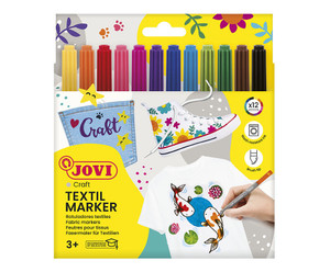 JOVI Fabric Markers 12's + FREE BAG-JOV1410BAG