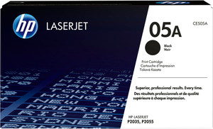HP 05A LaserJet P2035/P2055 Black Print Cartridge Prints Approximately 2300 Pgs using ISO/IEC 19752 Yield Standard - TAR - CE505A-TAR