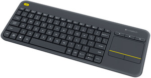 Logitech K400 Plus Wireless Touch Keyboard Dark. Wireless keyboard with built-in 3.5” touchpad for all-in-one control. Q - TAR - 920-007145-TAR