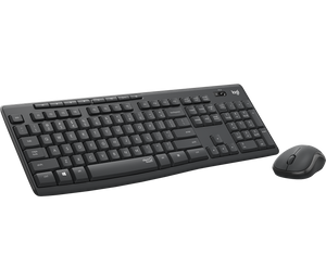Logitech MK295 Wireless Silent Keyboard and Mouse Combo - Black SilentTouch tech, full-size keyboard, compact mouse, USB - TAR - 920-009800-TAR