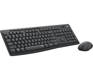 Logitech MK295 Wireless Silent Keyboard and Mouse Combo - Black SilentTouch tech, full-size keyboard, compact mouse, USB - TAR - 920-009800-TAR