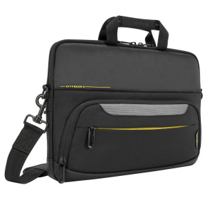 Targus Citygear 12-14 Slim Topload Laptop Case Black Super-slim tech carry case, Multi-Fit tech compatibility, Comfort-p - TAR - TSS866GL-TAR