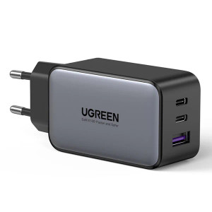 Ugreen 3 Port GaN PD Home Charger - 65W features Type-C port with Power Delivery 3.0. Fast charge your PD compatible dev - TAR - UG-CD244-10335-TAR