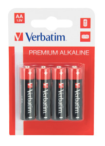 Verbatim AA Alkaline Batteries 4Pk - TAR - 49921-TAR