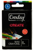 CROXLEY CREATE 8mm Wax Crayons (Box of 24 Assorted Colours)-CRA1824