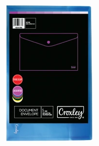 CROXLEY Foolscap Envelope (Assorted Colours) (Packet of 5)-DOC3229T