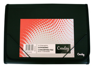CROXLEY A4 Expanding File Black-DOC40402