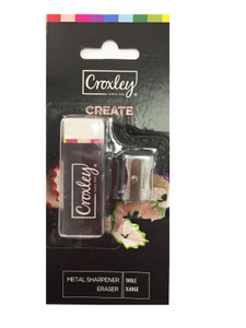 CROXLEY CREATE Eraser (6.2 x 2 x 1 cm) and 1 Hole Sharpener (Carded)-ERA74CC CROXLEY CREATE Eraser (6.2 x 2 x 1 cm) and 1 Hole Sharpener (Carded)-ERA74CC