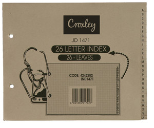 CROXLEY Filing Index A-Z 26 Leaves Each-IND1471
