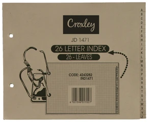 CROXLEY Filing Index A-Z 26 Leaves Each-IND1471