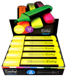 CROXLEY CREATE Yellow Highlighters Box of 10-MAR1342