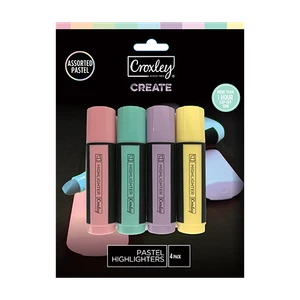 CROXLEY CREATE Assorted Pastel Highlighters 4 Carded-MAR1390