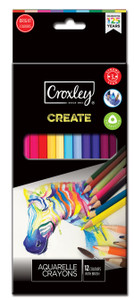 CROXLEY CREATE Aquarelle Crayons 12's-PCL700 CROXLEY CREATE Aquarelle Crayons 12's-PCL700