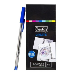 CROXLEY CREATE Ball Point Pen Blue Box 50's