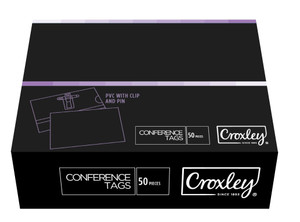 CROXLEY PVC  Conference Tags Clear Box 50's-TAG9014