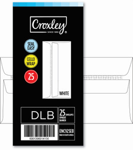 CROXLEY JD92SEBC DLB (Banker) White Seal Easi Envelopes - Cellowrapped 25's (Box of 20 Packets)-ENC92SEB
